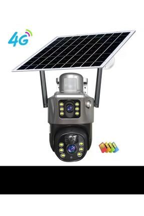 V380 Pro 4g Sim Kartlı 2 Kameralı Solar Panelli Güneş Enerjili Dönebilen Kamera