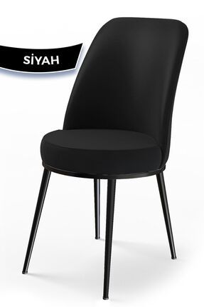 Dexa Serisi Siyah Renk Sandalye Mutfak Sandalyesi, Yemek Sandalyesi Ayaklar Siyah