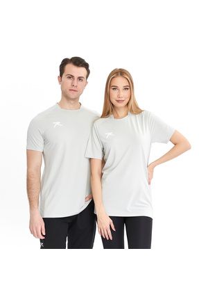 Unisex Kısa Kollu Dokulu Teknik Kumaşlı T-shirt Valde Gri