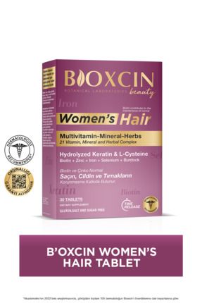 Womens Hair 30 Tablet - Keratin Kolajen Biotin Çinko Demir Selenyum Dul Avrat L Sistein.