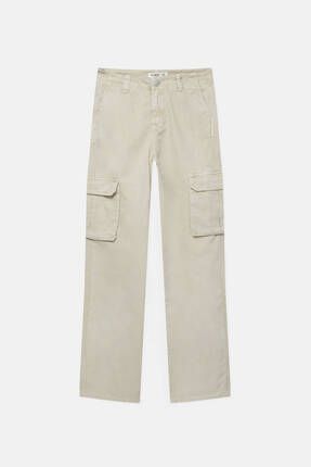 Pull and bear pantalon beige 2025