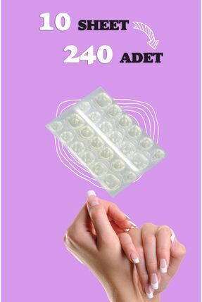 240 Adet Takma Tırnak Yapıştırıcı Protez Yapıştırıcı Jel Sticker Tak Çıkar Yapıştırma Bandı
