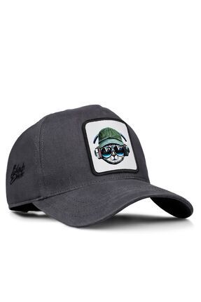 V1 Baseball Kedi - 2bs Kod Logolu Unisex Antrasit Şapka (CAP)
