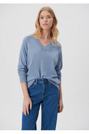 V Yaka Kazak Loose Fit / Bol Rahat Kesim 1710144-82359