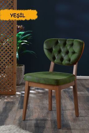 Boston Sandalye - Milas Yeşil - Kahve Gürgen Iskelet