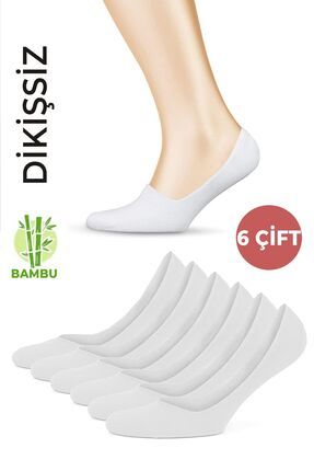 Görünmez Yazlık Çorap Kadın Ve Erkek Çorap Terletmeyen Bambu Babet Çorap - Kaydırmaz Silikonlu