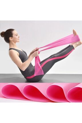Pilates Bandı Plates Egzersiz Direnç Lastiği Yoga Jimnastik Egzersiz Spor Bandı