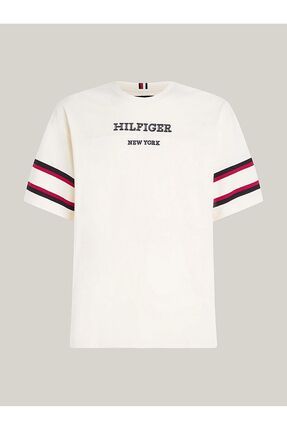 Tommy Hilfiger Erkek Marka Logo Detayl K sa Kollu Yuvarlak Yakal Beyaz T Shirt MW0MW33698 AEF Fiyat Yorumlar Trendyol