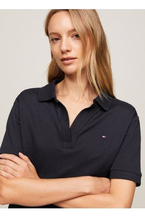 Tommy Hilfiger Lacivert Kad n Polo T Shirt RLX OPEN PLACKET LYOCELL POLO SS Fiyat Yorumlar Trendyol