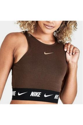Nike Sportswear Crop Tape Top Kad n Kahverengi Atlet Fiyat Yorumlar Trendyol