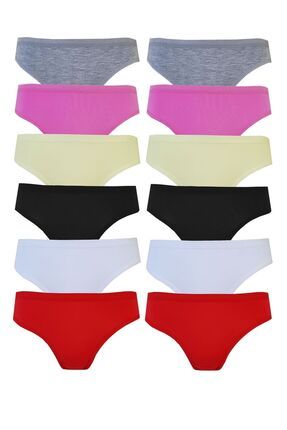 12li Kadın Bikini Külot Pamuklu Renkli Iç Çamaşırı Nevra