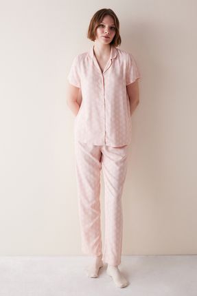 Josie Desenli Pembe Gömlek Pijama Takımı