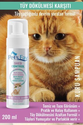Kedi Tüy Dökülmesi Karşıtı Doğal ve Organik Kuru Köpük Şampuanı