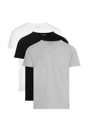 Tommy Hilfiger Erkek 3 lu V Yaka Siyah T Shirt