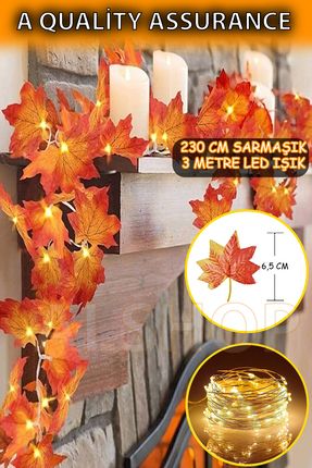 Ledli Yapay Sarmaşık Sonbahar 230 Cm 3 Metre Peri Led Işık Günışığı