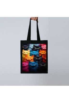 Bez çanta Renkli Kediler