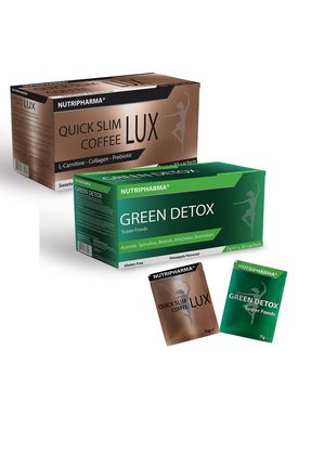 Green Detox Super Foods 30 saşe + Quick Slim Lux Coffee 30 saşe (green powder detox ve form kahve)