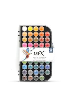 Art-x 48 Renk Tablet Suluboya Seti - Su Hazneli Fırça Hediyeli