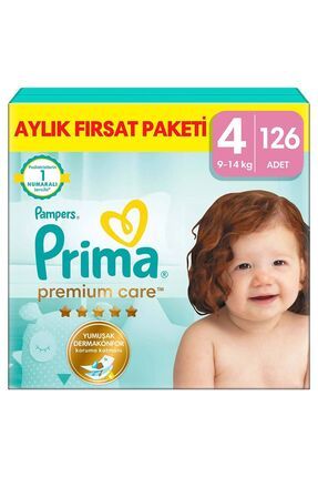 Bebek Bezi Premium Care 4 Beden 126 Adet Aylık Fırsat Paketi