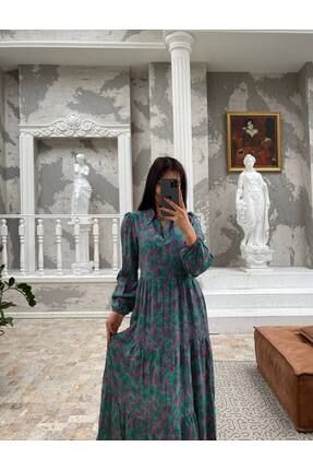 ems fashion viskon kuma du meli elbise uzun elbise elbise