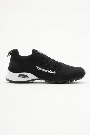 Erkek Siyah Beyaz Rahat Kalıp Termo Taban Bağcıklı Sneaker