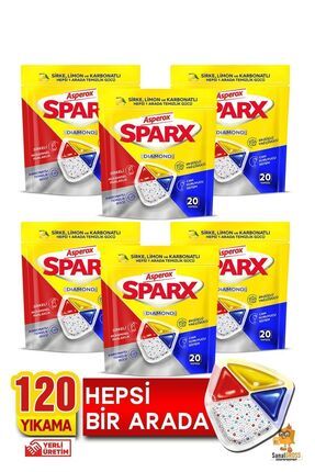 Sparx Bulaşık Makinesi Kapsülü 20'li x 6 Paket (120 Yıkama)