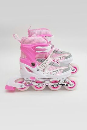 Orjinal Işıklı 2 + 1 Tekerlek Ayarlanabilir Pembe Kız Çocuk Pateni Girl Pink Skates