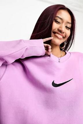 Nike Sportswear Phoenix Fleece Oversize Kesim Bordo Kad n Sweatshirt