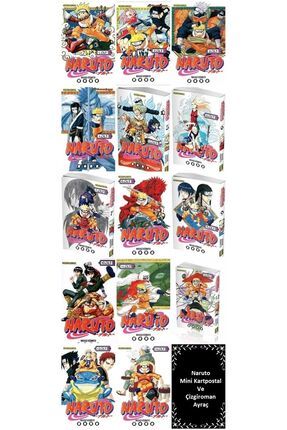 Naruto 1-2-3-4-5-6-7-8-9-10-11-12-13-14. Ciltler Manga Seti | Naruto Mini Kartpostal Ve Ayraç