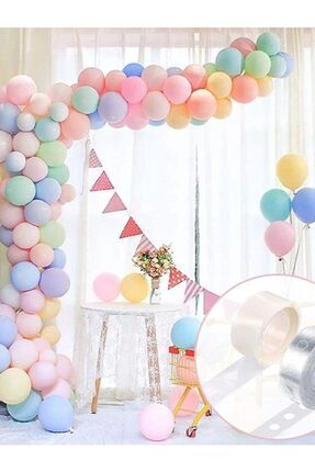 50 Adet Makaron Karışık Balon + 5mt Balon Zinciri, Doğum Günü Süsleri, Parti Malzemeleri