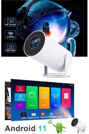 1280 * 720P Akıllı WIFI projektörü Taşınabilir Bluetooth TV Ev sineması HDMI Android Mini projektör,