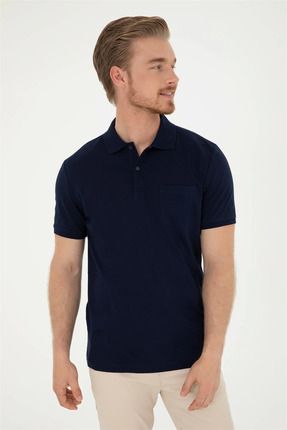 U.S. Polo Assn. TEGA Jakarl Regular Fit Merserize Kuma 100 Pamuklu Cepli Erkek Polo Yaka T Shirt