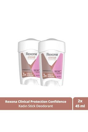 Clinical Protection Kadın Stick Deodorant Confidence 3x Güçlü Koruma 45 ml X2