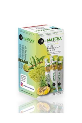 Premium Japanese MATCHA & BROMELAİN Limon Aromalı Detox Burner Form Çayı 1 Kutu