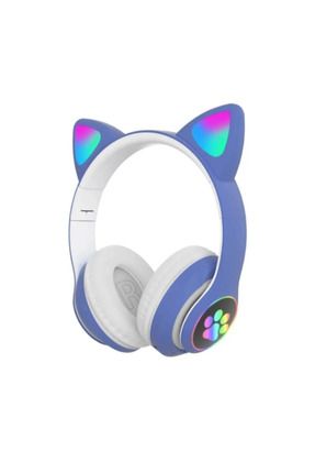 CAT Stn-28 Pro Sevimli Kedi LED Işıklı Katlanabilir Kablosuz Kulaküstü Bluetooth Kulaklık Uyumlu