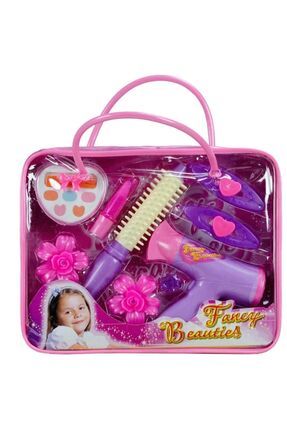 Fancy Beauties Kız Çocuk Oyuncak Kuaför Makyaj Seti , Kız Güzellik Seti , Fön Makinesi Tarak Y058