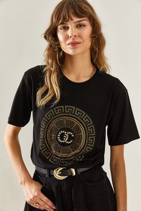Bianco Lucci Kad n Bisiklet Yaka Ta Detayl Basic Penye T Shirt 60251238 Fiyat Yorumlar Trendyol