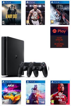 PlayStation 4 Slim 500 GB +Yenilenmiş + 1 Yıllık EA Play Üyeliği + 44 Oyun