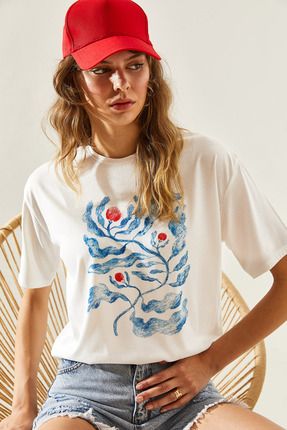 Bianco Lucci Kad n Desenli K sa Kollu Basic T Shirt 60251219 Fiyat Yorumlar Trendyol