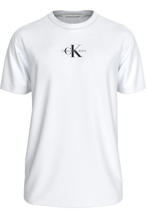 Erkek Marka Logolu Pamuklu Günlük Kullanıma Uygun Beyaz T-shirt J30j323483-yaf