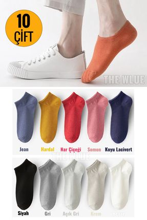 Unisex 10'lu Renkli Görünmez Spor Ayakkabı Çorabı Bilek Altı Yazlık Çorap