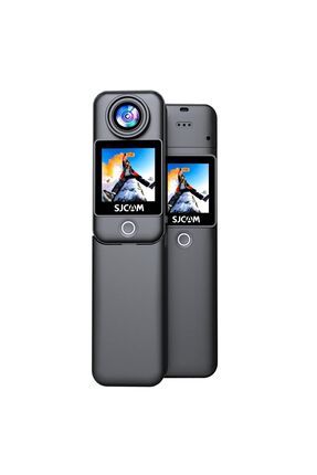 C300 4k Uhd 2160p Çift Ekranlı Harici Batarya Wifi 20mp 154° 30 Mt Mini Aksiyon Kamerası Siyah