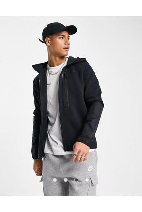 Nike Sportswear Tech Fleece Overlay Detail Full Zip Hoodie Siyah Erkek Sweatshirt Fiyat Yorumlar Trendyol