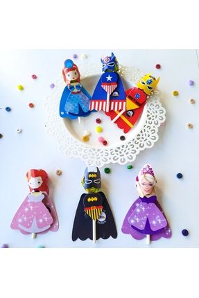 20'li Marvel Kahraman-Disney Prensesler Doğum Günü Parti-lolipop Süsleme Kartı Karne Hediyesi Bayram