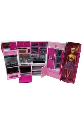 Prenses Mutfak Seti Barbie Bebek Hediyeli 4 Parça Mutfak Seti