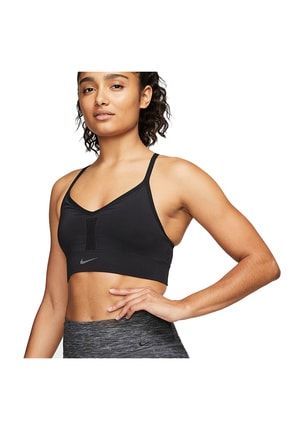 Nike Dri-Fit indy V-Neck Bra Kadın Siyah Antrenman Sporcu Sütyeni