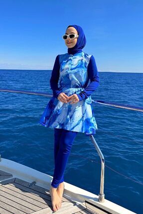 Ka Hijab Siena Tam Kapal 2 li Tesettur Mayo Mavi Fiyat Yorumlar Trendyol