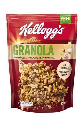 Beyaz Çikolata Parçacıklı&antep Fıstıklı Granola 300gr,%46 Yulaf Içerir,lif Kaynağı