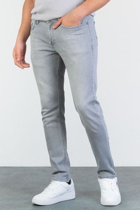 HLT JEANS Erkek Gri Slim Fit Dar Kesim Esnek Likral Denim Jeans Kot Pantolon Hlthevalgrey a Fiyat Yorumlar Trendyol
