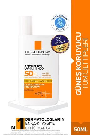 Anthelios Uvmune400 Invisible Fluid Spf50+Tüm Cilt Tipleri İçin Yüz Güneş Kremi 50 ml